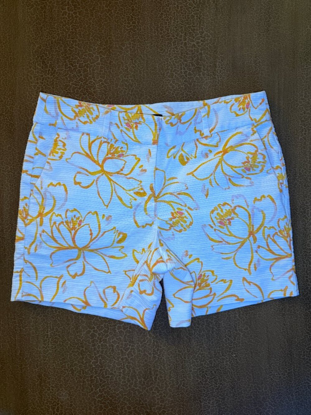 Floral Shorts in Orange Outline and White - Ann Taylor Size 4